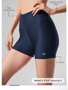 ALO Yoga High-Rise Airlift Compression Bike Shorts - Navy